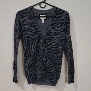 Forever 21 Zebra Print Button-Up Cardigan S
